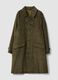 Cappotto lungo verde in puro cotone a righe_0