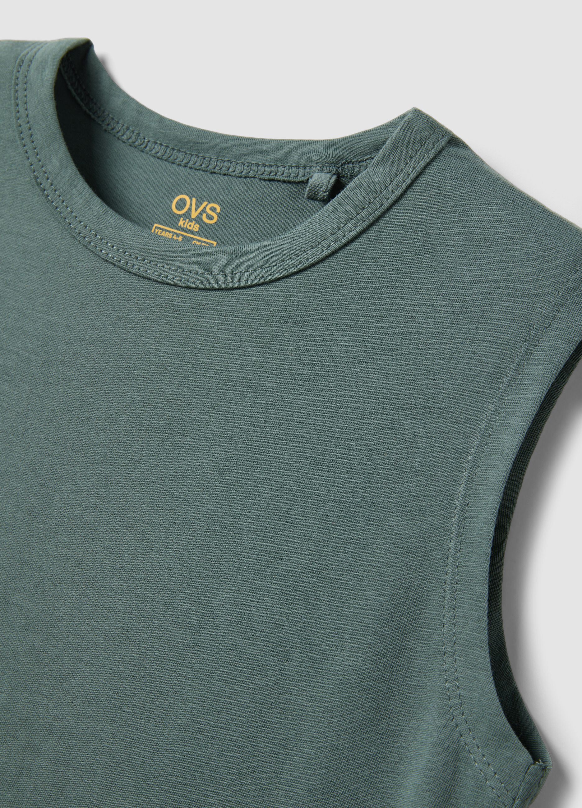 Green organic cotton vest top