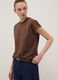 Brown fitted pure cotton short-sleeve T-shirt_0