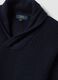 Blue ribbed shawl-collar jumper, regular fit_1