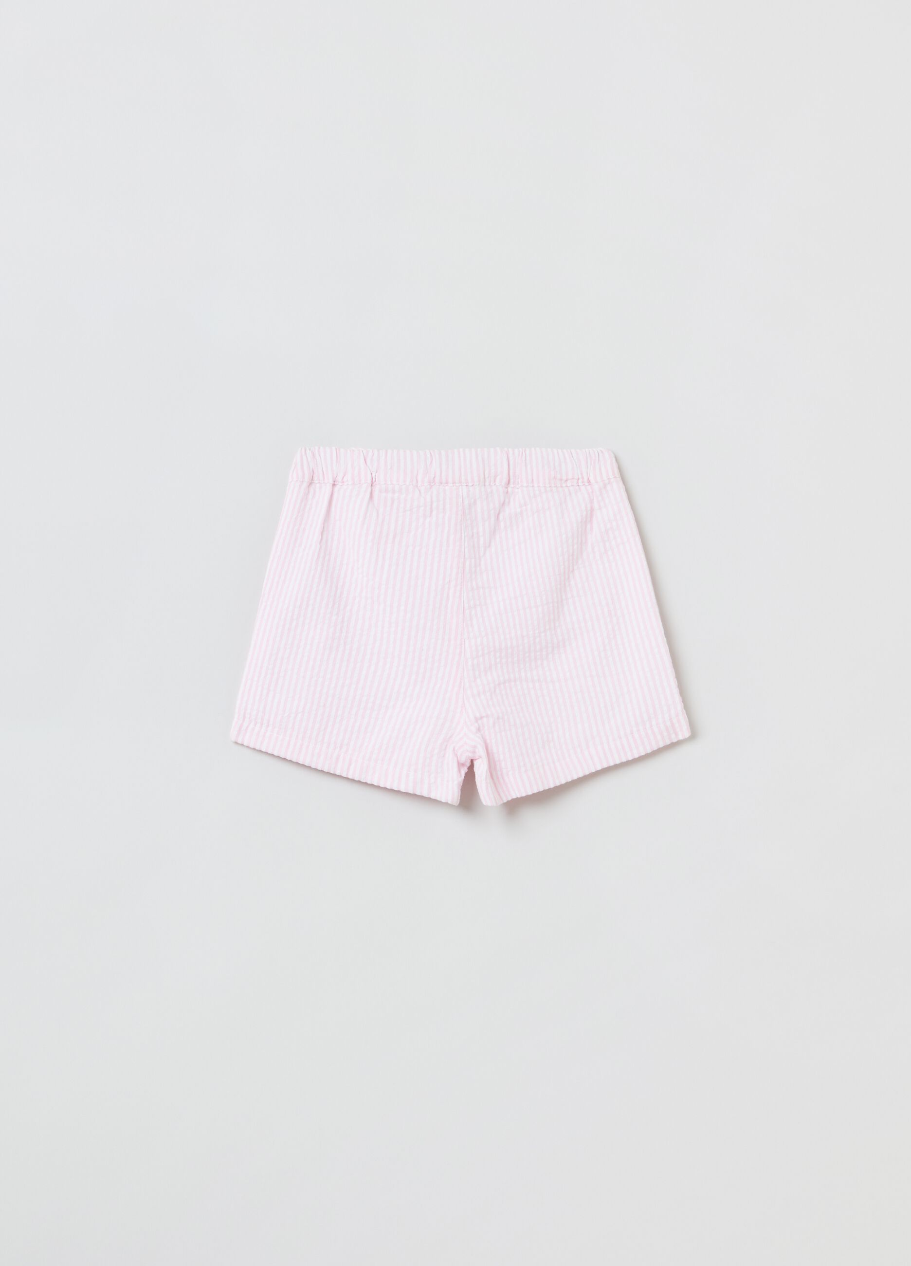 Seersucker shorts with bow_1