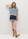 Multicolour pure cotton regular fit miniskirt with turned-up hem_0