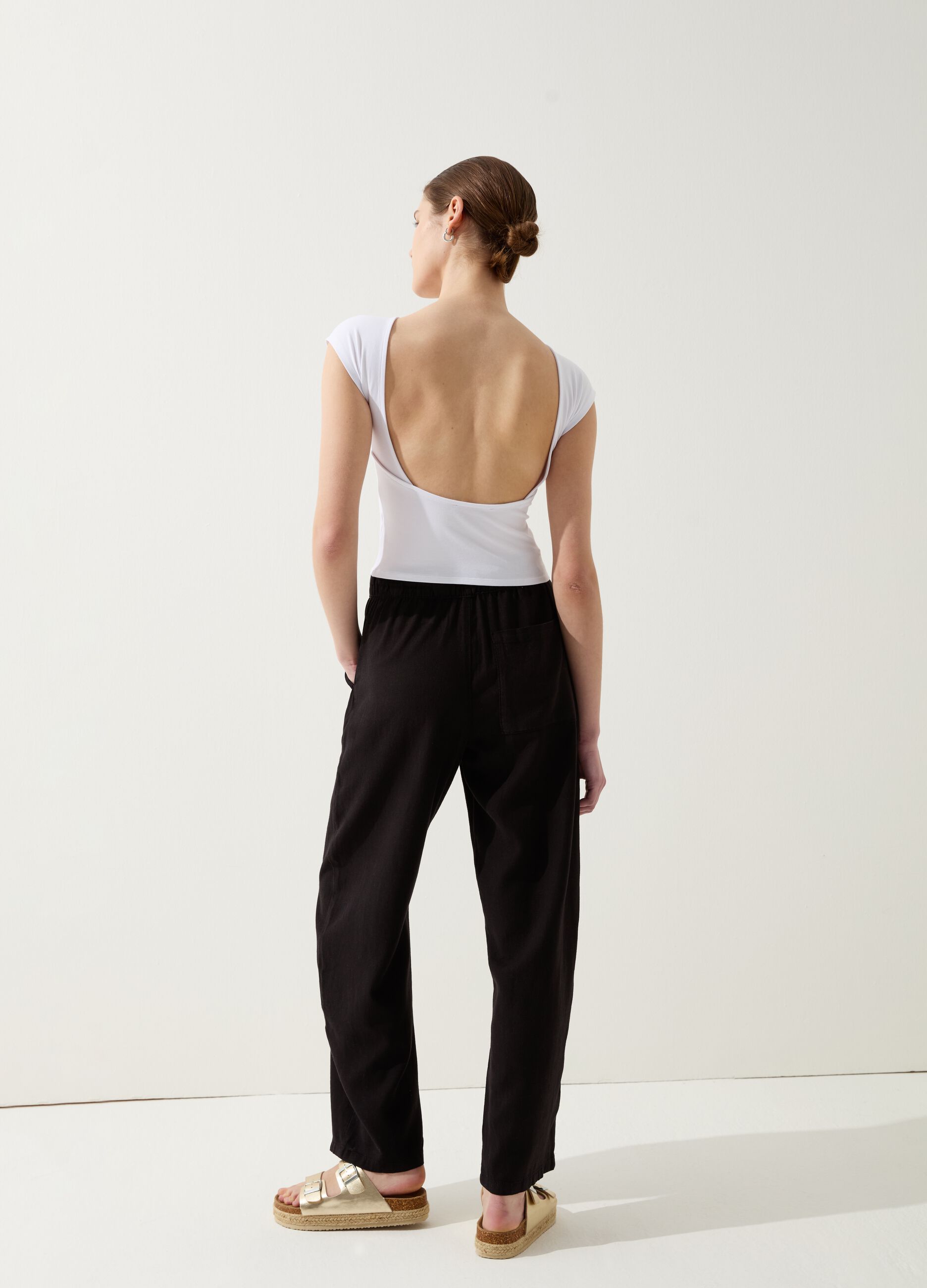 Lurex T-shirt with bare back