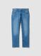 Jeans denim blu in cotone elasticizzato regular fit_0