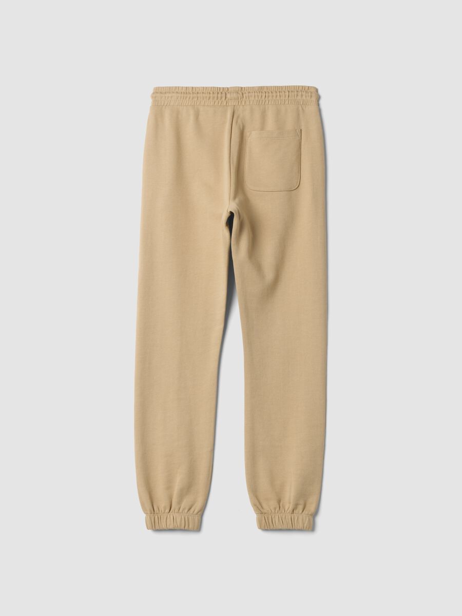 Brown pure cotton joggers with print_2