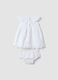 White pure cotton set with dress and bloomers_1