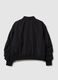 Oversized fit black bomber jacket for girls with pockets_4