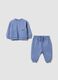 Blue organic cotton sweatshirt and joggers set for baby_0
