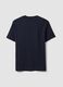 Blue pure cotton crew-neck T-shirt, regular fit_1