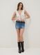 Blue stretch-cotton denim mini skirt_0