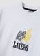 White pure cotton T-shirt with Lakers print_1