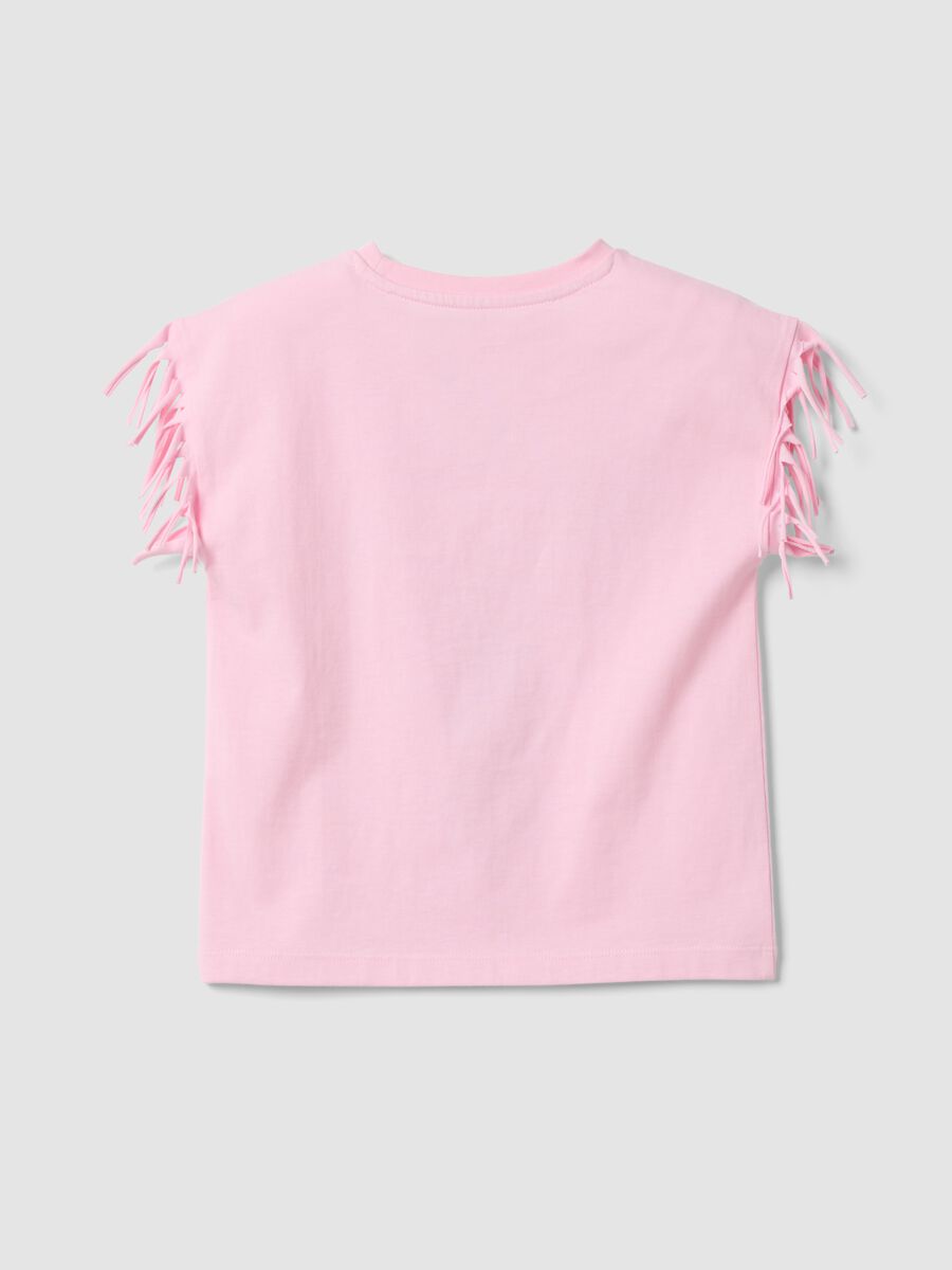Pink pure cotton T-shirt with fringed sleeves and Toy Story print_2