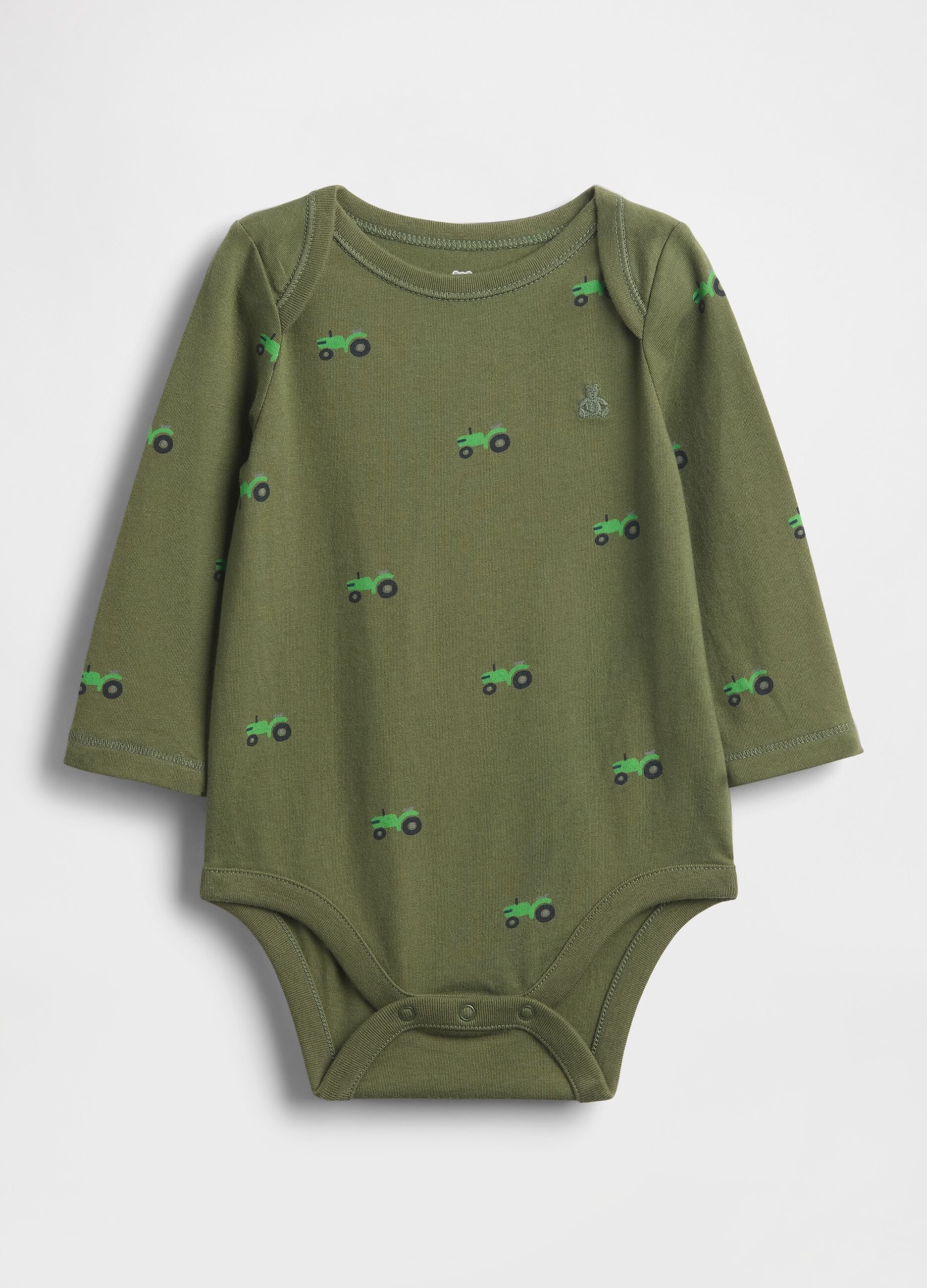 Green cotton bodysuit for newborn