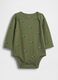 Green cotton bodysuit for newborn_0