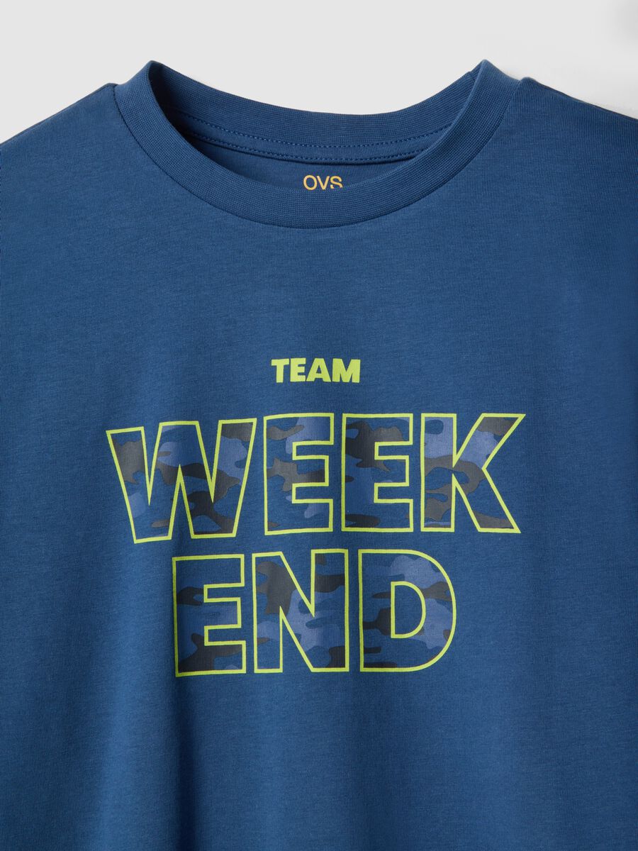 Boys' regular fit blue camouflage pure cotton pyjamas_2