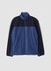 Blue fleece sweatshirt with collar and zip, regular fit_0