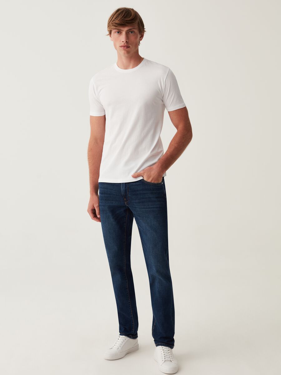 Slim-fit cross-hatch jeans_0