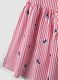 Vestido de algod&oacute;n puro de rayas rojas con volantes y estampados para ni&ntilde;a_3