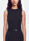 Black stretch viscose dress with structured high neckline_3