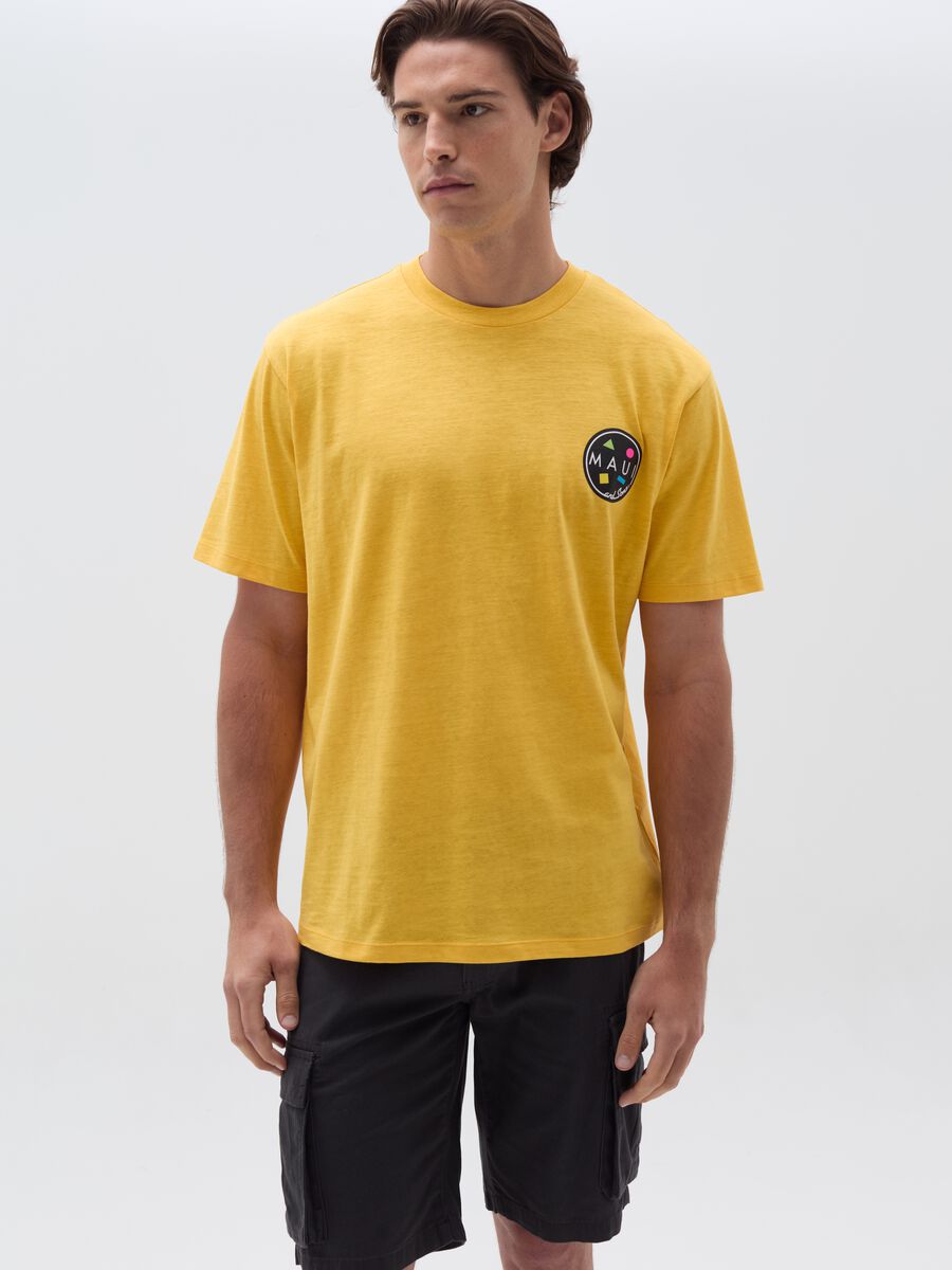 Slub jersey T-shirt with logo print_0