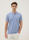 Short-sleeve light blue polo shirt in pure cotton_0