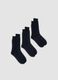 Three-pack of blue pure cotton Fil d&rsquo;&Eacute;cosse socks_0