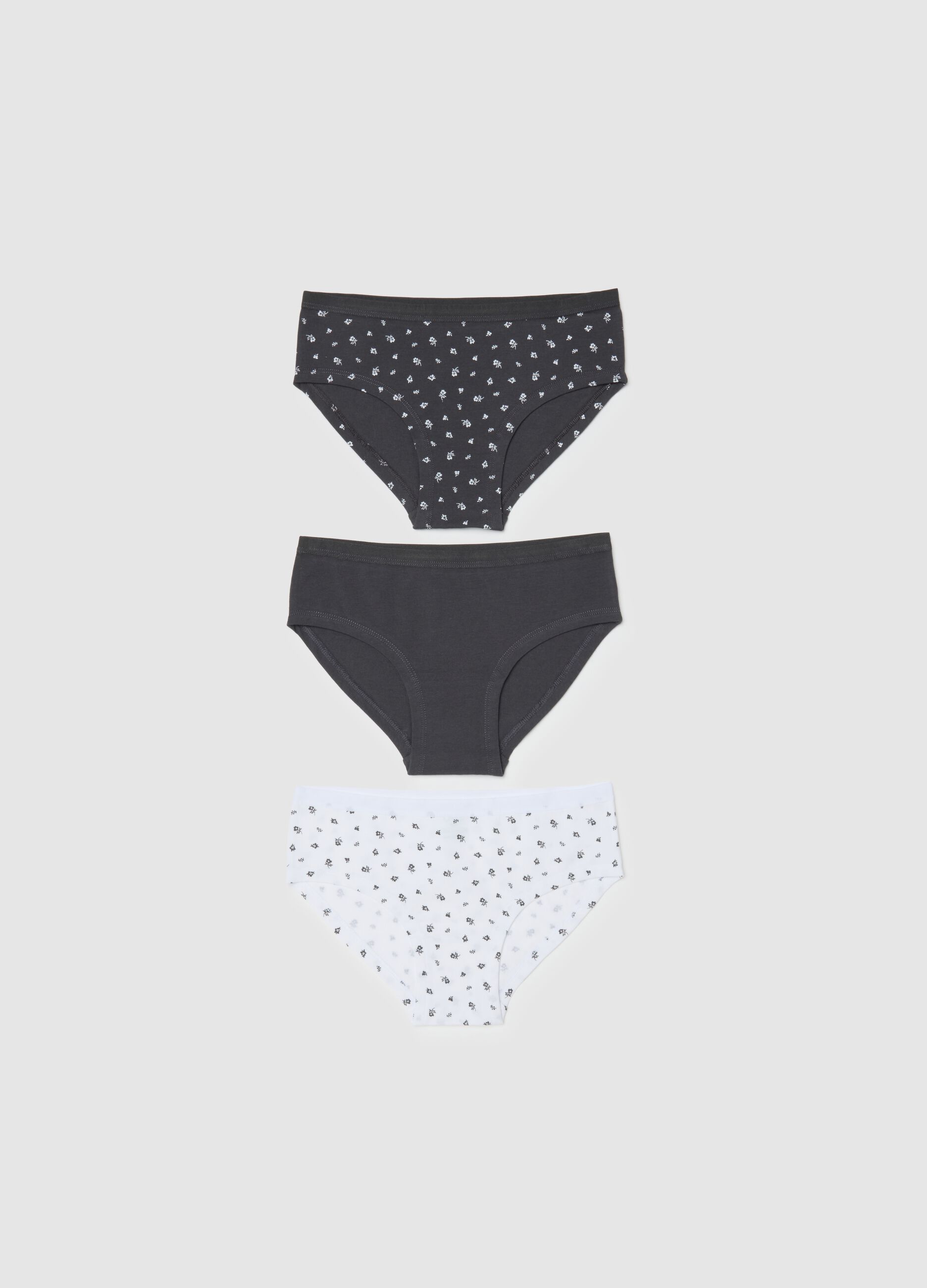 Girl's multicolour cotton blend regular fit brief tripack