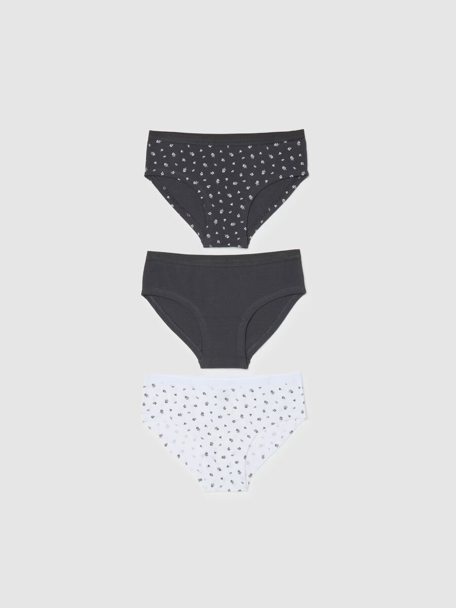 Girl's multicolour cotton blend regular fit brief tripack_0