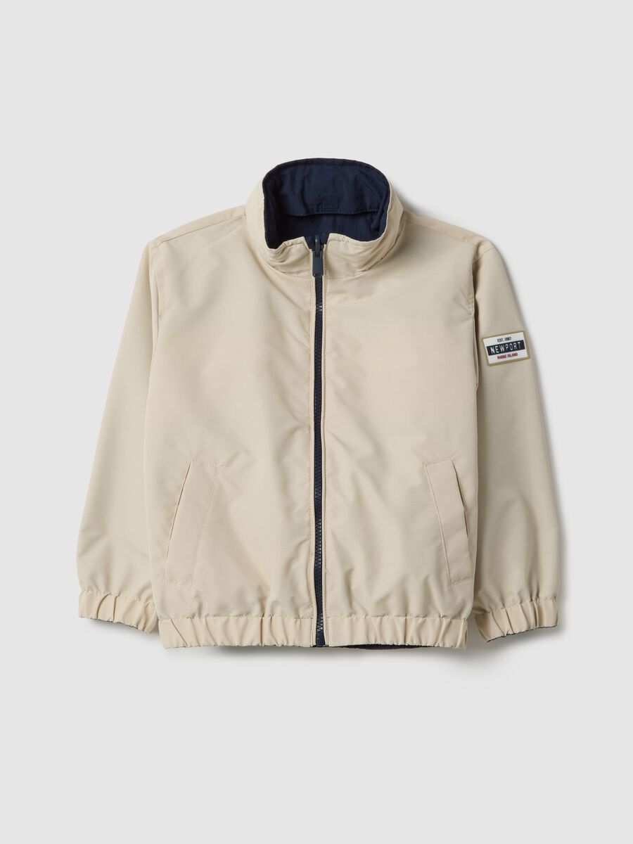 Blue regular fit zip jacket for children_4