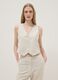 Beige linen-blend slim-fit waistcoat with buttons_0