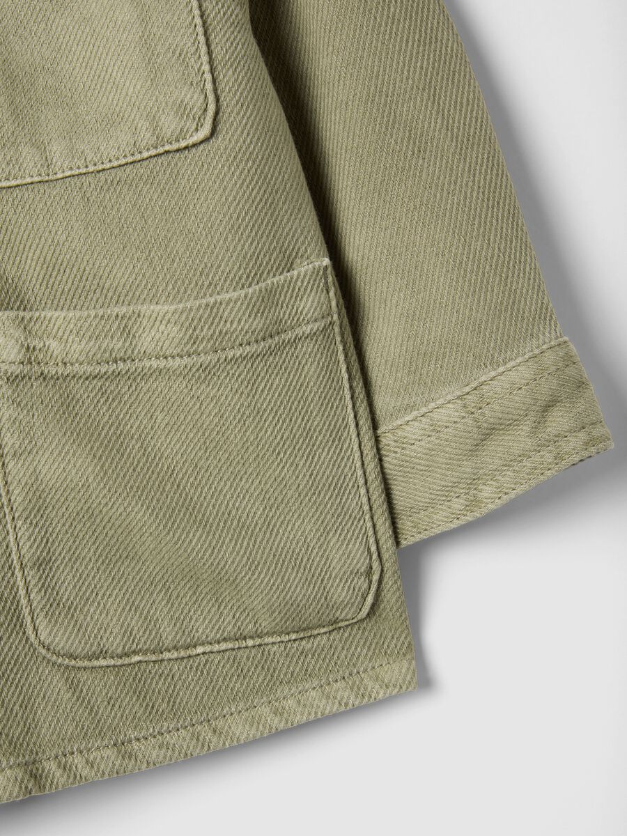 Boys' Pure Cotton Green Shacket Regular Fit with Hood_2