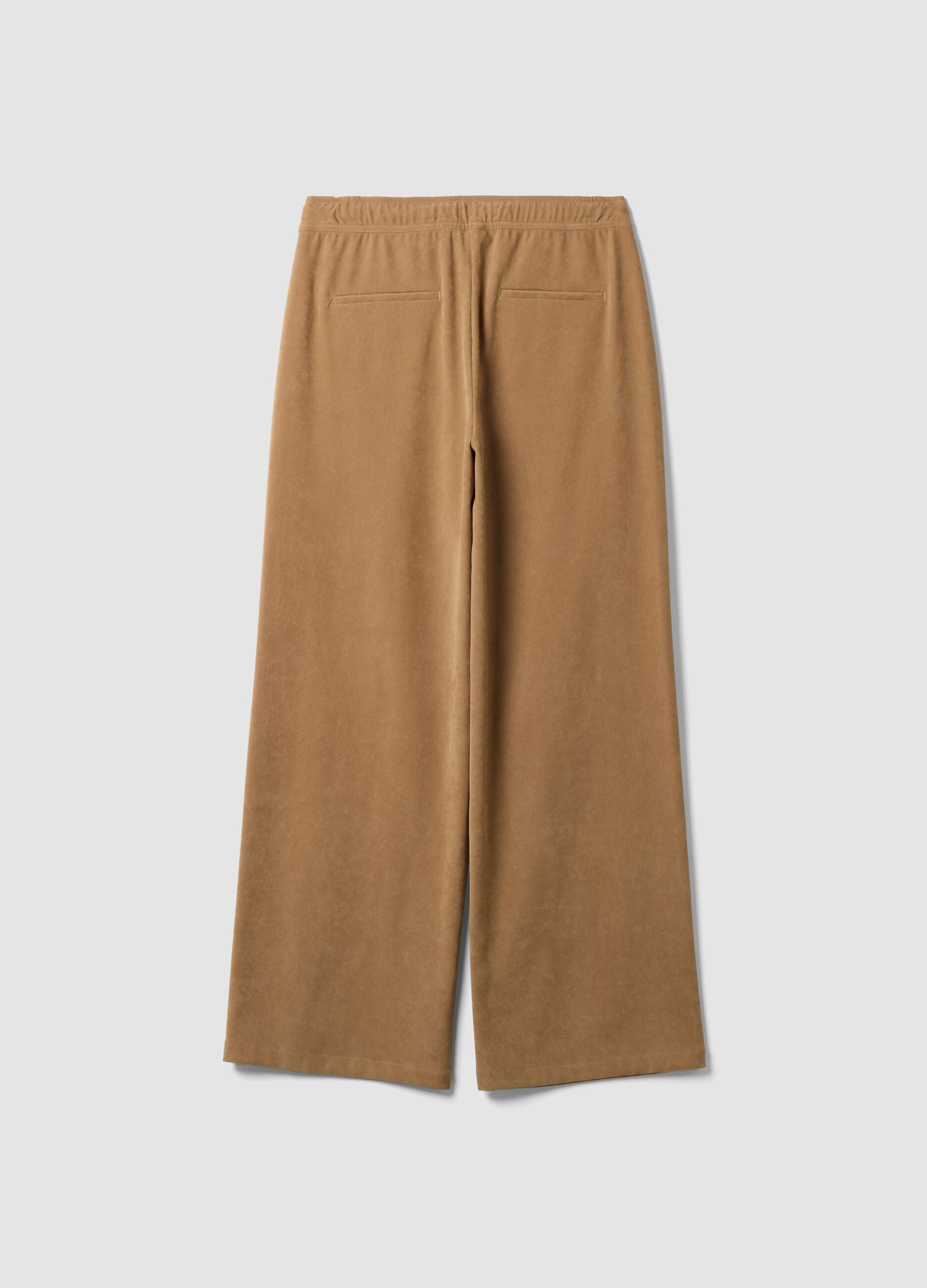 Beige Straight-Fit-Hose aus Stretchgewebe