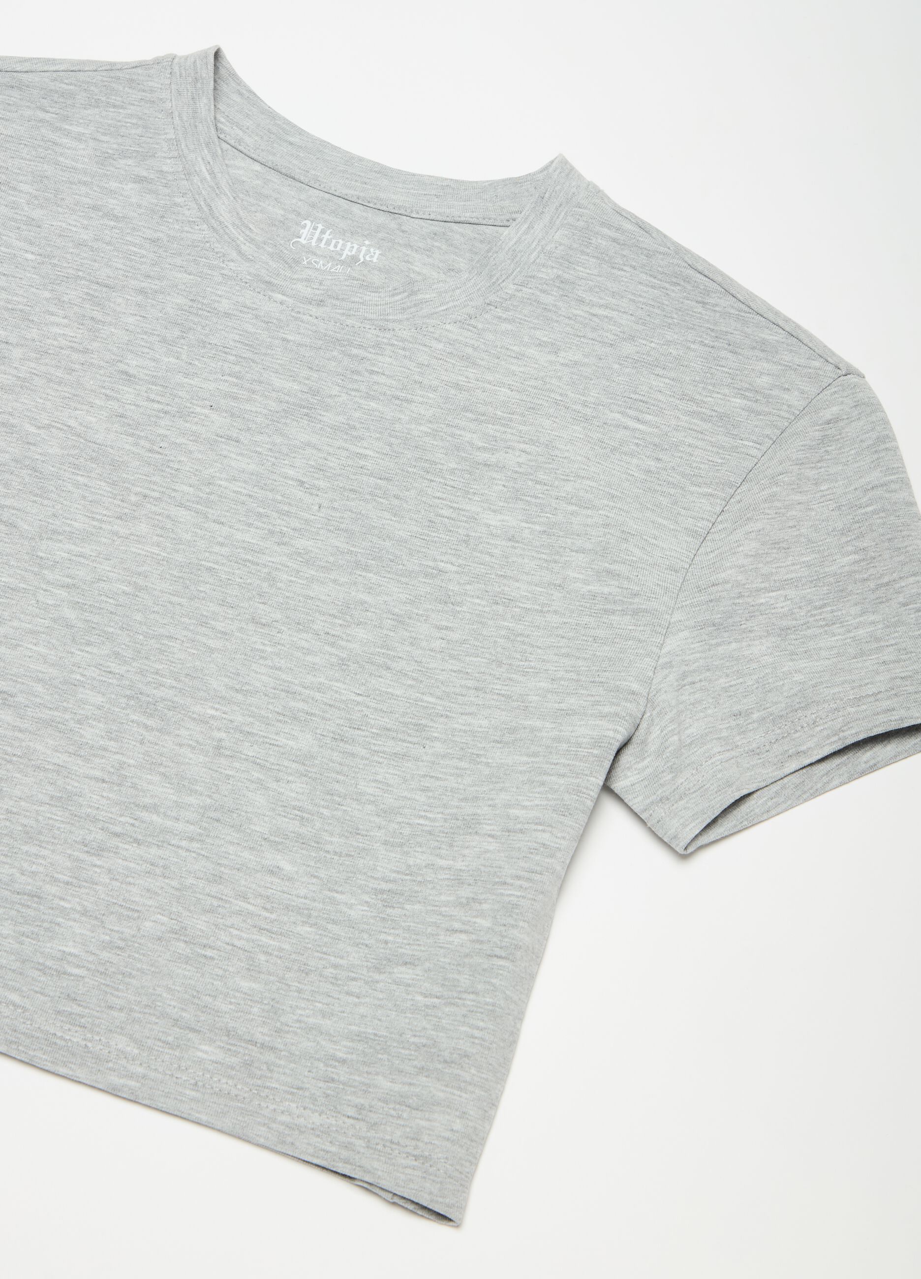 Crop T-shirt Grey Mélange