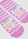 Girl's short multicolour striped cotton blend socks with print_2
