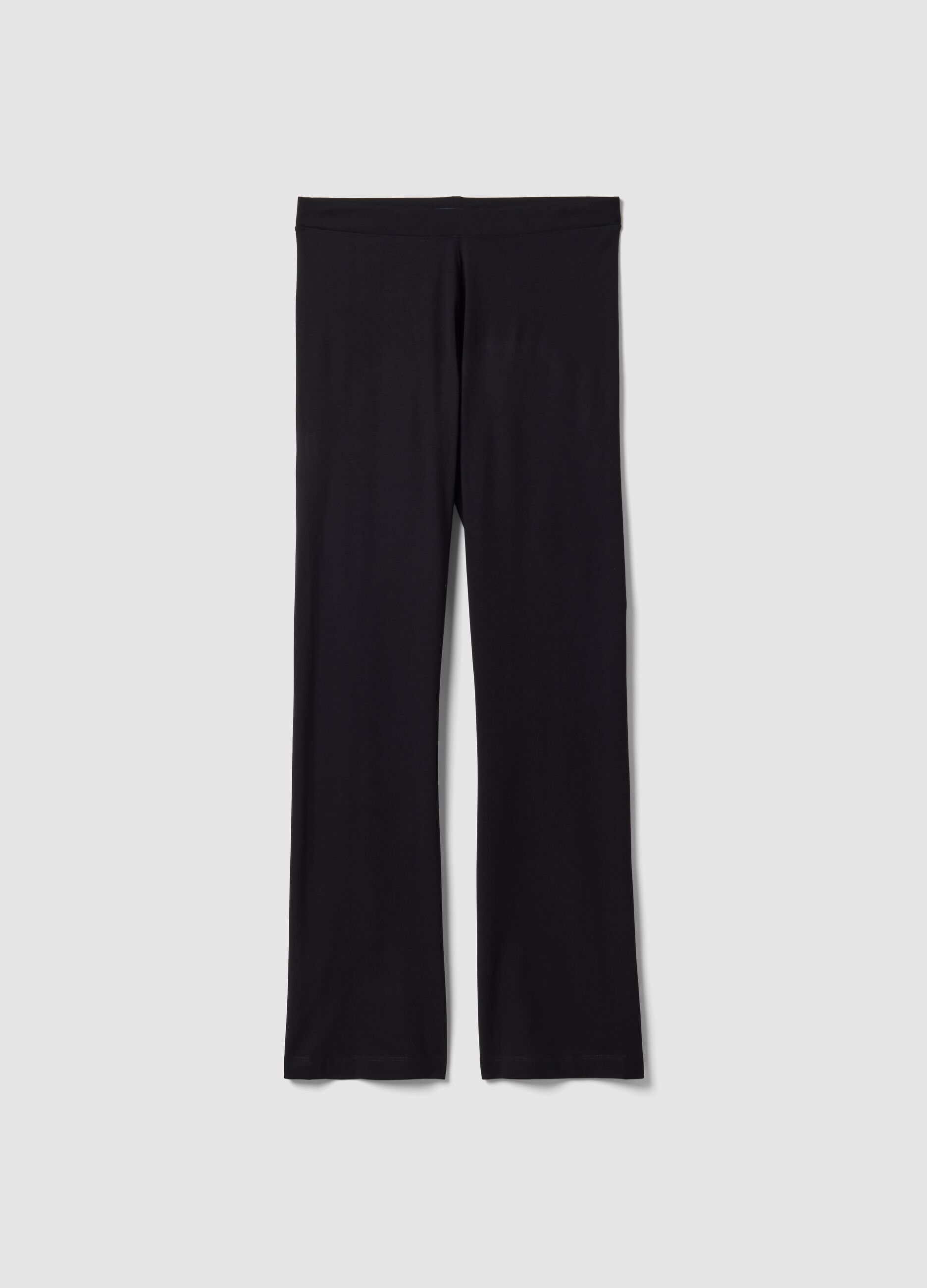 Leggings neri flare in cotone elasticizzato