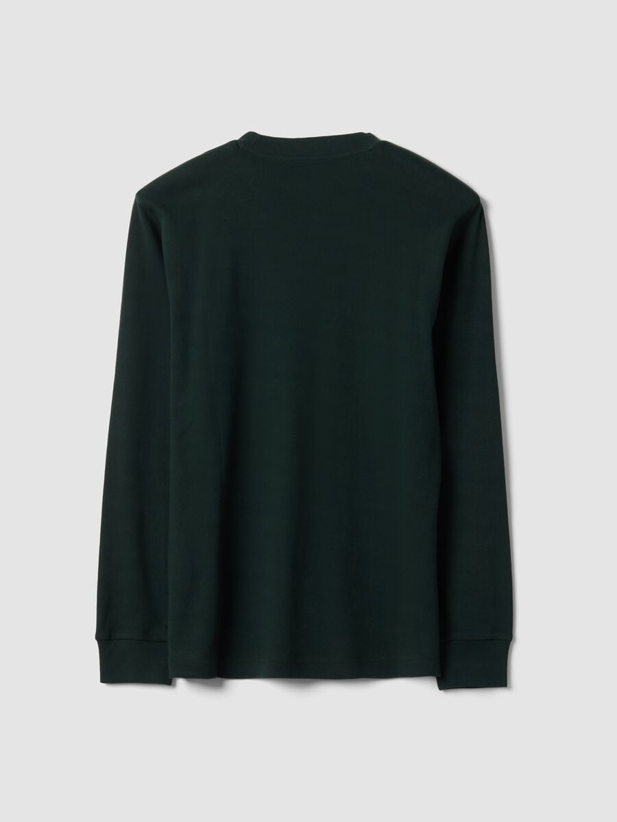 T-shirt verde in puro cotone girocollo regular fit_2