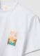 Wei&szlig;es T-Shirt aus reiner Baumwolle mit aufgesetztem Print, Regular Fit_5