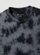Blue pure cotton T-shirt with tie-dye print_1