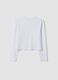 Wei&szlig;es T-Shirt aus reiner Baumwolle mit Rippkragen f&uuml;r M&auml;dchen_1