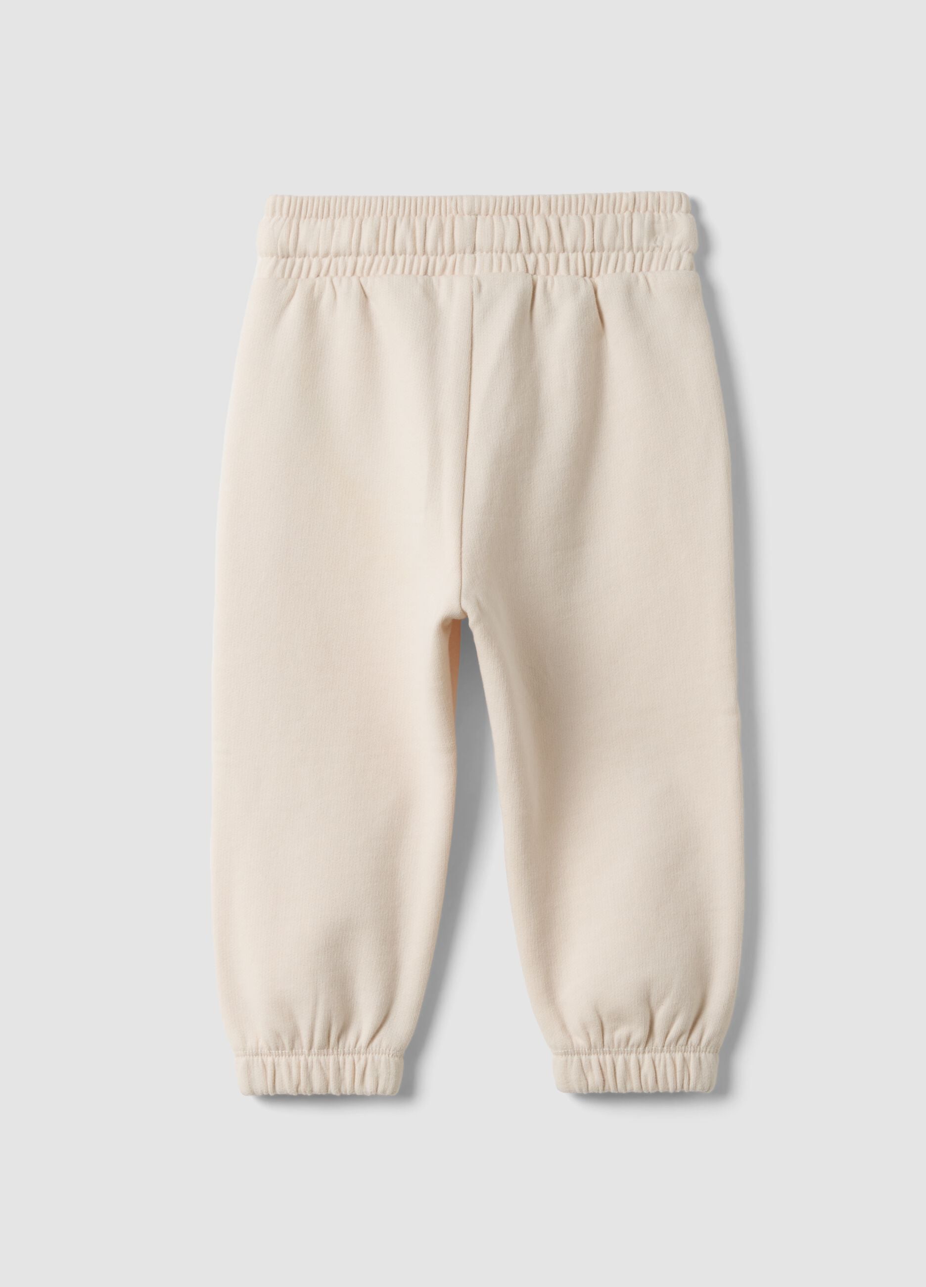Beige pure cotton joggers