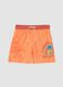 Orangefarbene Jungen-Badeshorts mit Tropenprint_0