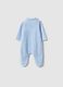 Baby's blue cotton blend romper with snap closure and embroidery_1