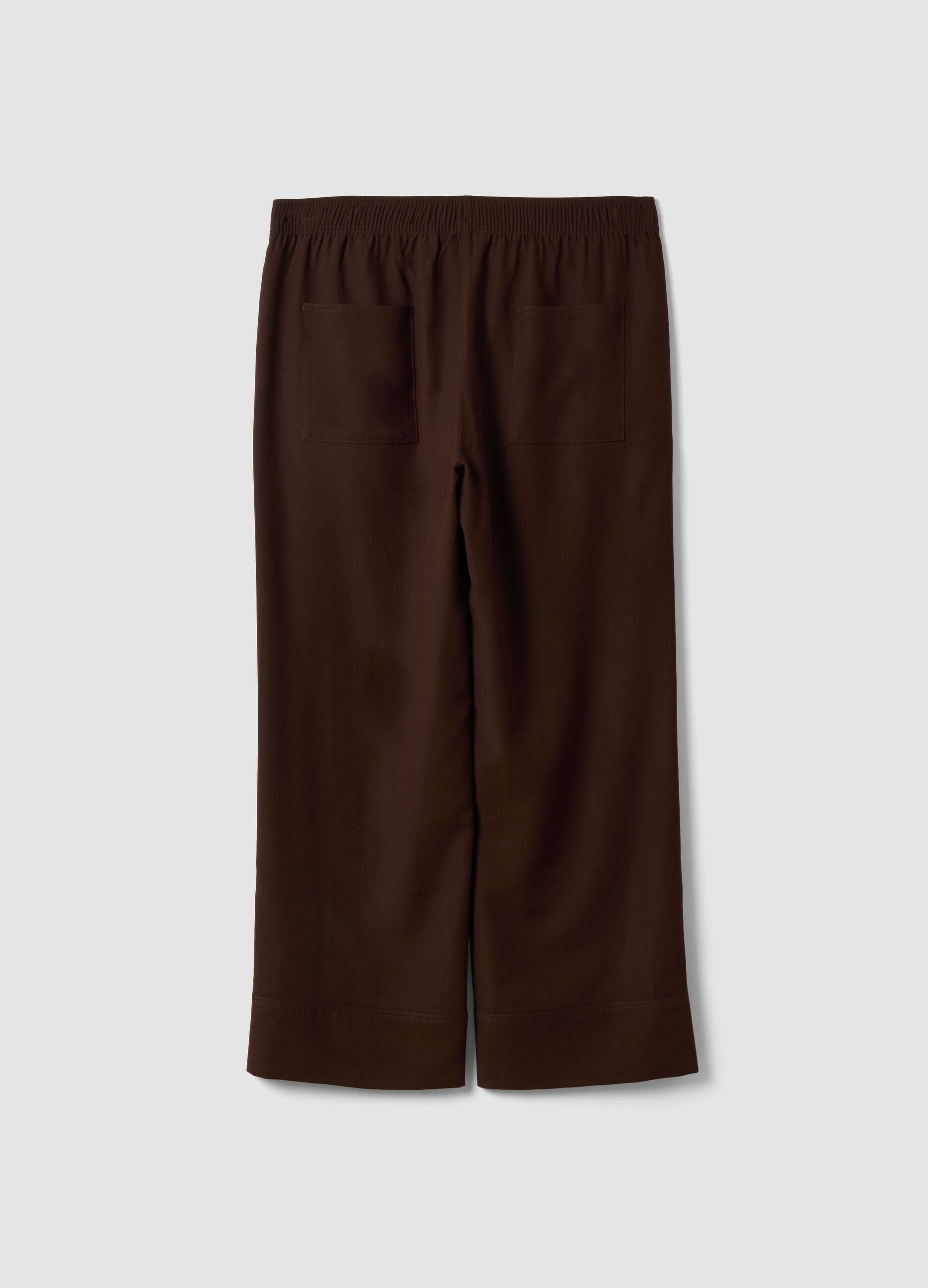 Brown wide-leg trousers in a viscose blend