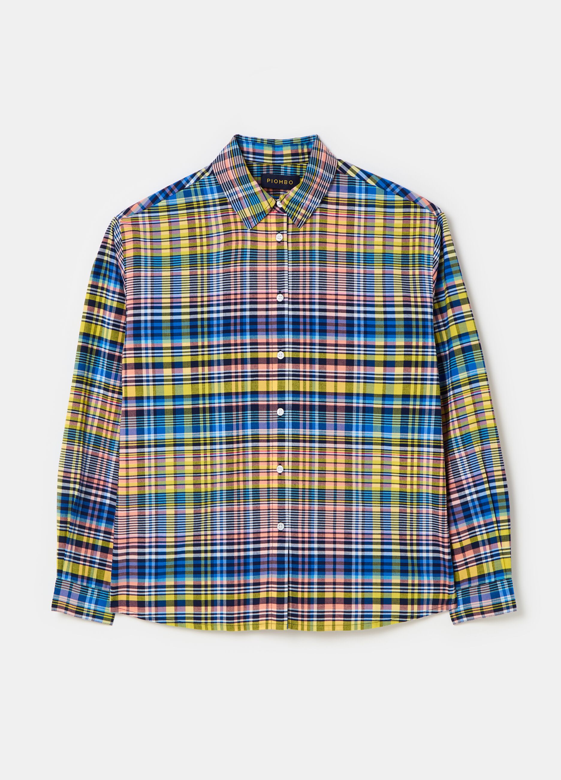 Check pattern cotton shirt