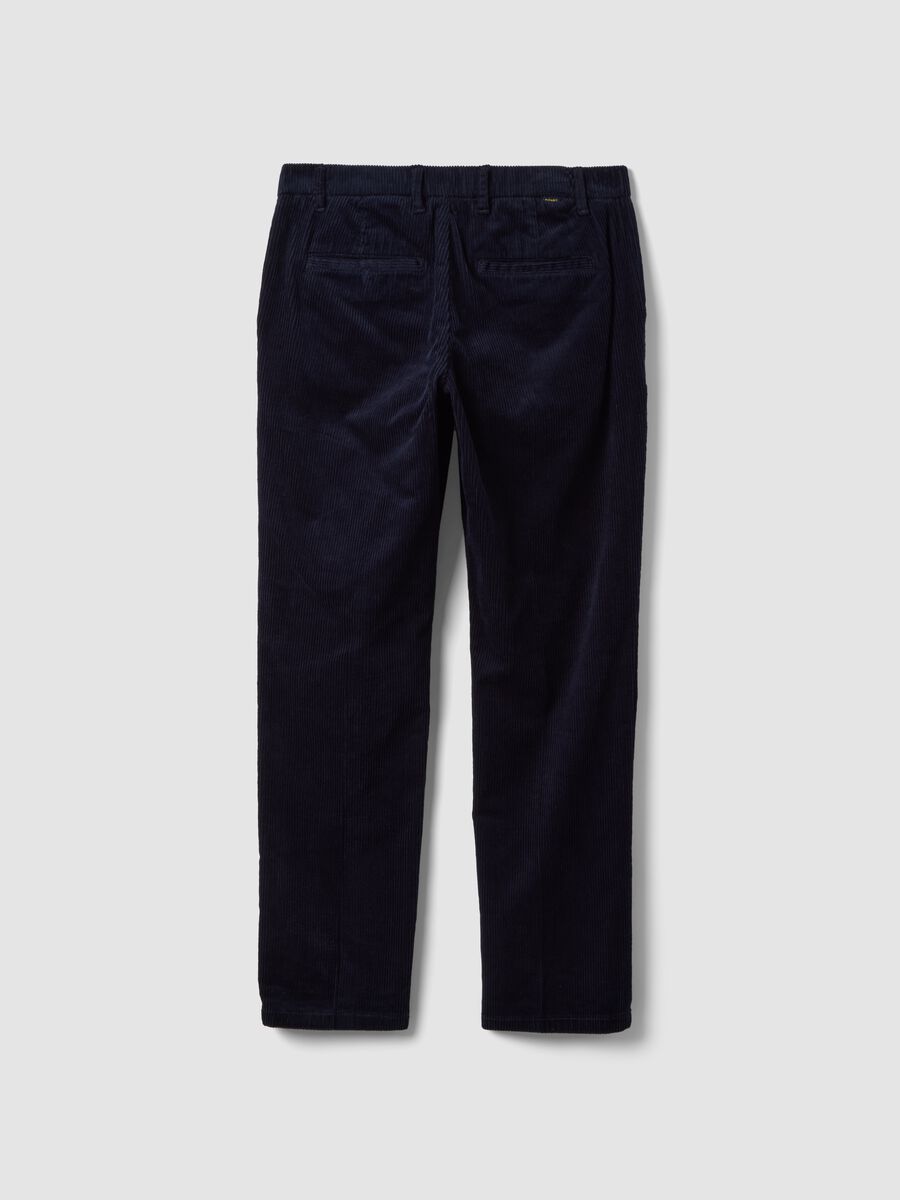 Cal&ccedil;as chino azul-marinho regular fit em bombazina de algod&atilde;o el&aacute;stico_6
