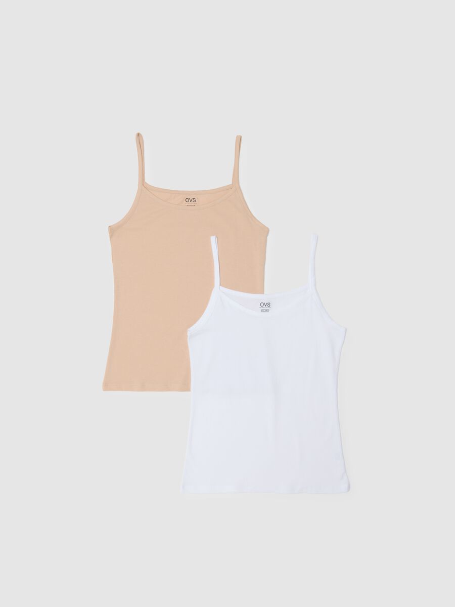 Zweierpack Baumwoll-Dehnbare Multicolor Tanktops im Regular Fit_0