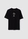 Black pure cotton oversize fit boys' t-shirt with print_3
