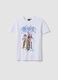 T-shirt branca de algod&atilde;o puro regular fit com estampado_4