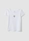 Girls' Slim Fit White Cotton Blend T-shirt_3
