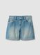 Blaue Denim-Shorts aus reiner Baumwolle f&uuml;r M&auml;dchen, Regular Fit mit Punkten_0